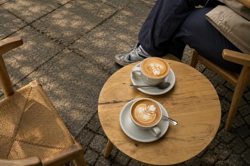 Two Flat Whites — Flat white — rosetta, for two